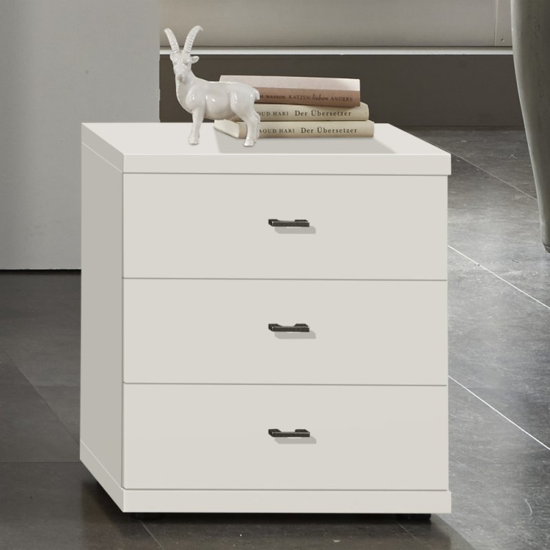 Denby painted 3 drawer bedside chest white