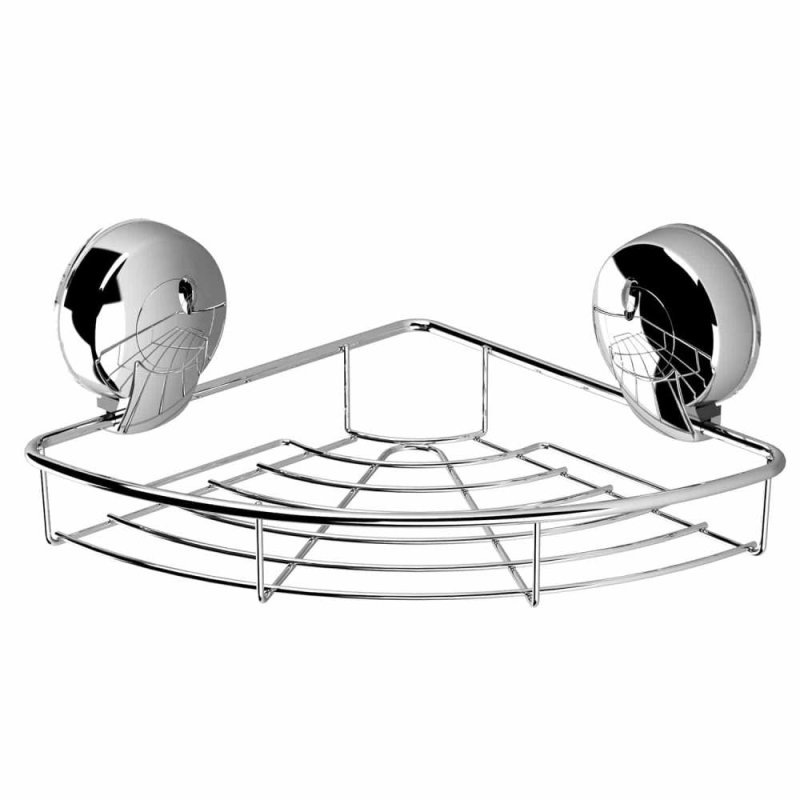 Showerdrape Suctionloc Corner Basket Chrome