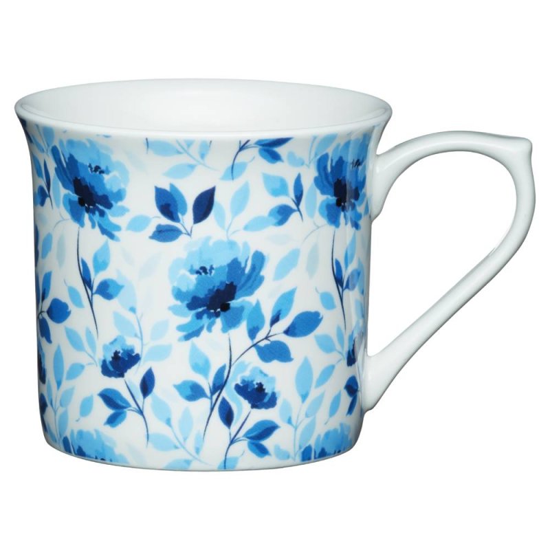 Kitchen Craft Blue Rose Fluted Mug 300ML 