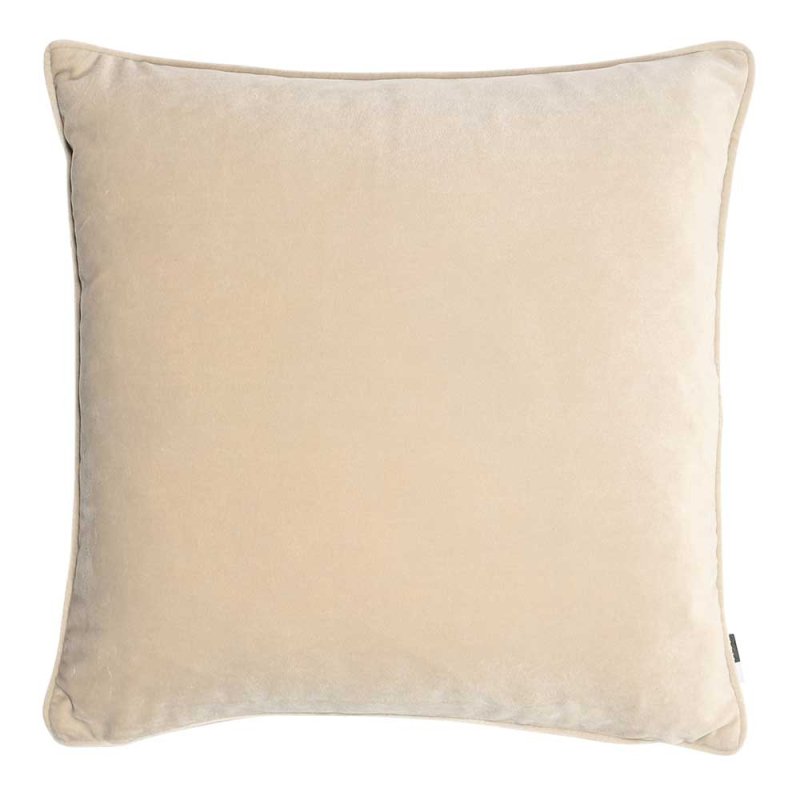 luxe velvet piped cushion champagne