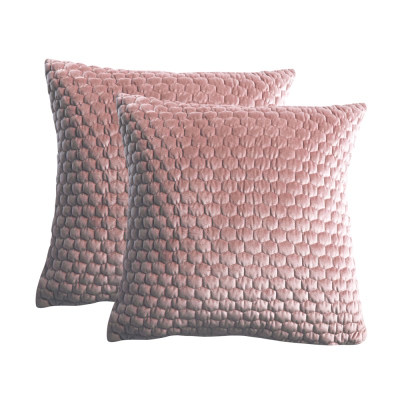 Honeycomb 45cm Cushions Blush - 2 Pack