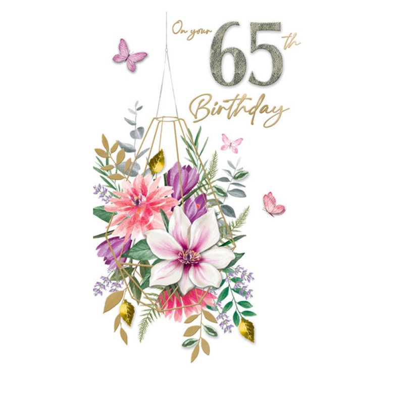 65th Terrarium Of Flowers Birthday Card