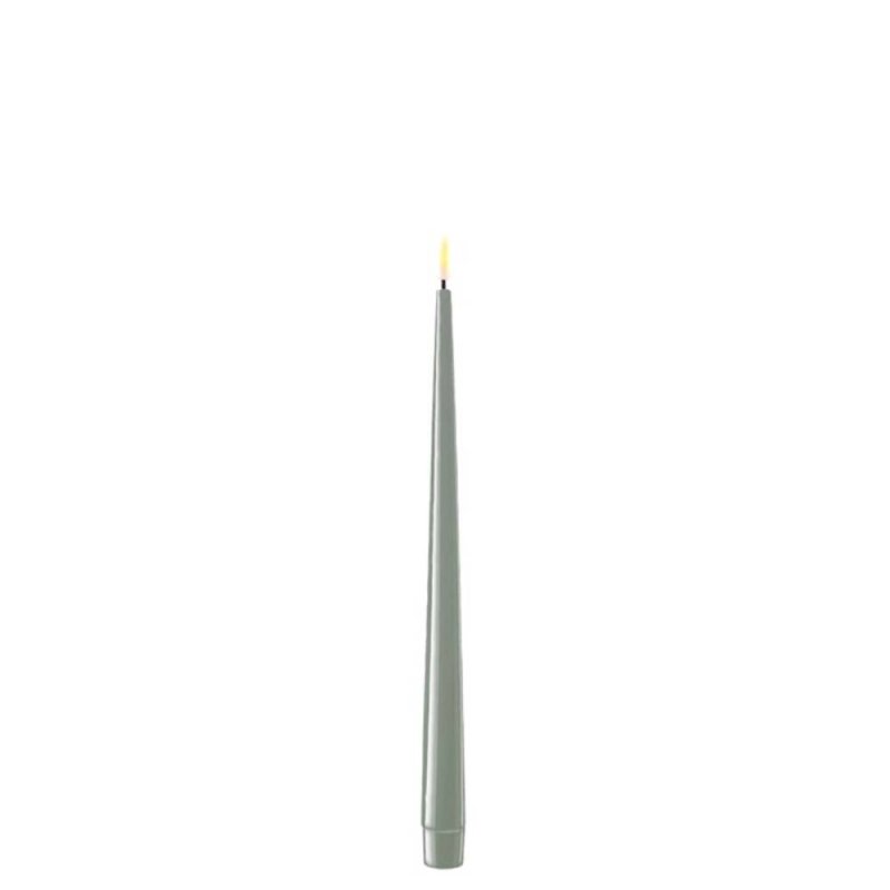 Deluxe Homeart Real Flame Led Taper Dinner Candles Salvie Green -  2 Pack