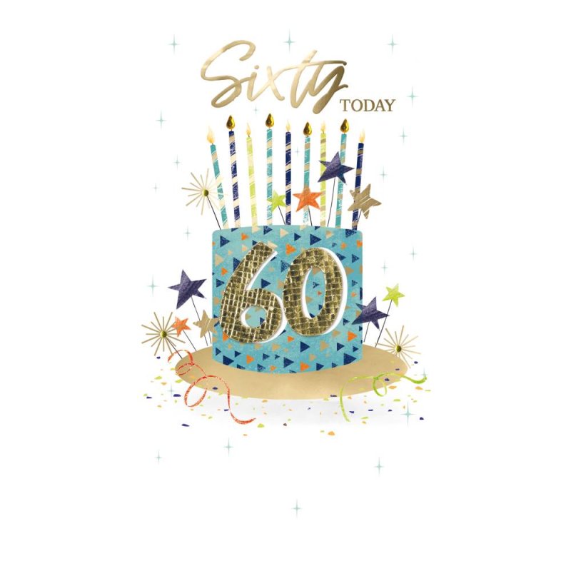 60th Cake - Birthday Card