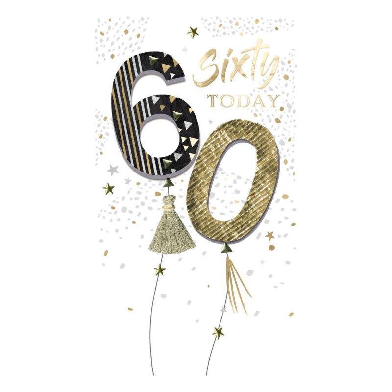 Sixty Today Birthday Balloons Card
