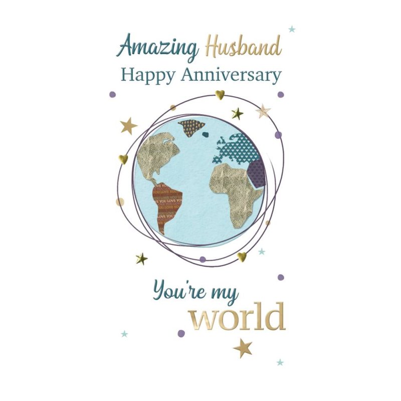 Husband - Anniversary World Card
