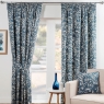 Aviary Pencil Curtains Lined Bluebell