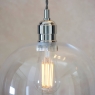 Laxfield Clear Glass & Bright Nickel Large Pendant