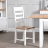 Elveden Ladder Back Dining Chair Wood Seat White Lifestyle