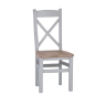 Elveden Cross Back Dining Chair Wooden Seat Grey