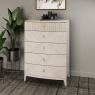 Dante 5 Drawer Tall Chest Stone Lifestyle