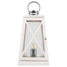 Devon White Wash & Chrome Lantern Table Lamp Cut Out