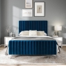 Farnham Upholstered Bed Frame Royal Blue Velvet