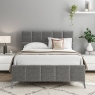 Newton Upholstered Bed Frame Dark Grey Linen 