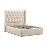South Cove Upholstered Storage Ottoman Beige Linen