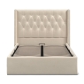South Cove Upholstered Storage Ottoman Beige Linen
