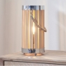 Natural Wood Small Lantern Table Lamp