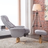 Deben Swivel Chair & Footstool Lisbon Silver