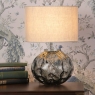 Laura Ashley Elderdale Table Lamp Smoked Glass & Polished Chrome With Shade