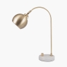 Feliciani Brushed Brass Metal & White Marble Table Lamp