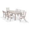 Milan Dining Table With 6 Stacking Chairs & 2 Recliners