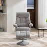 Bradfield Swivel Recliner Chair & Footstool Lisbon Silver
