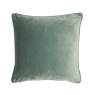 luxe velvet piped cushion eucalyptus