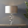Clare Crystal Glass Two Sphere Table Light With Mink Shade