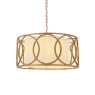 Trimley Circular Framed Pendant With White Shade