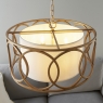 Trimley Circular Framed Pendant With White Shade
