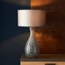 Denis Large White & Grey Table Lamp With Mink Shade