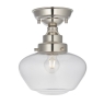 Sibton Timeless Bright Nickel Semi Flush With Clear Glass