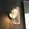 Brushed Silver & Clear Glass LED Wall Light