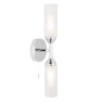 Ribbed & Frosted Chrome  Effect  Double Wall Light