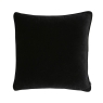 Luxe 43cm Velvet Piped Cushion Black