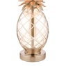 Laura Ashley Small Pineapple Glass Table Lamp With Taupe Shade 