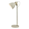 Dar Frederick Table Lamp in Gloss Cream and Antique Brass