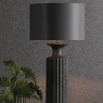 Dugan Black Volcanic Glaze Table Lamp With Shade