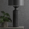 Dugan Black Volcanic Glaze Table Lamp With Shade