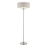 Laura Ashley Sorrento 3lt Floor Lamp Satin Nickel With Natural Linen Shade
