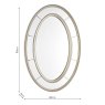 Laura Ashley Nolton Distressed Glass Oval Mirror 90 x 60cm