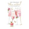 Anniversary Mum & Dad - Multiple Champagne Glasses Card