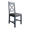 Harleston Cross Back Dining Chair Grey Check - Blue