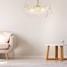 Laura Ashley Willow 3-Light Pendant Champagne with Crystal Droplets