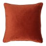 luxe velvet piped cushion paprika
