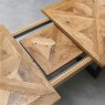 rustic small extending table close up