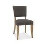 Rustic Upholstered Dining Chair Dark Grey Fabric
