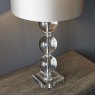 Clare Crystal Glass Three Sphere Table Light With Mink Shade