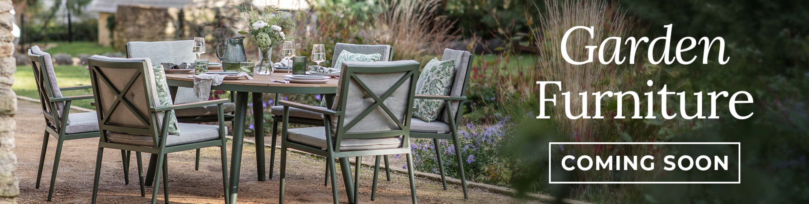 Sign up to our mailing list to know when our garden furniture is here