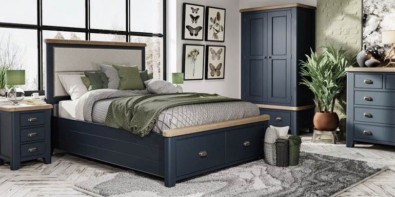 Harleston blue bedroom furniture collection